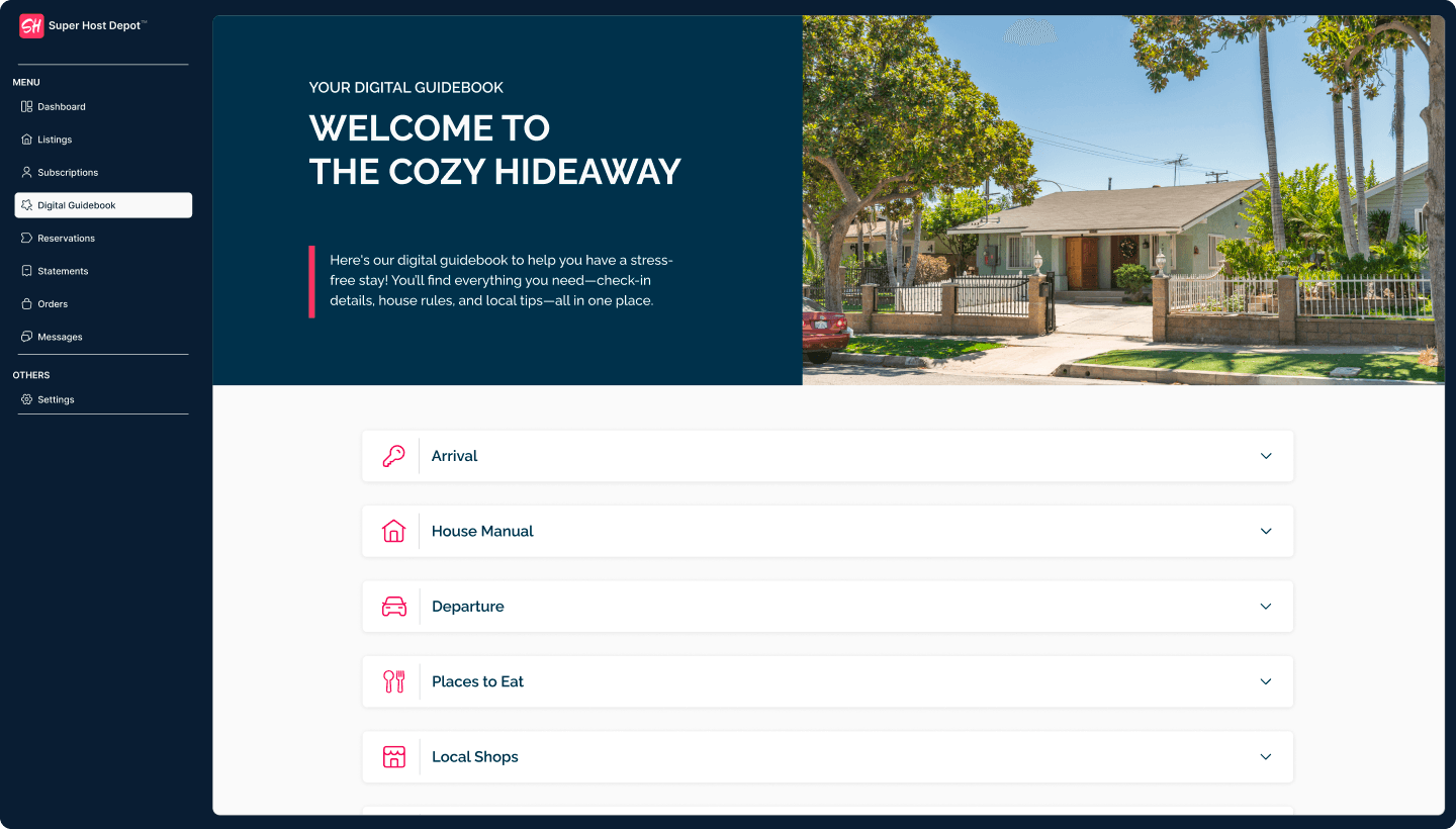 Digital Guidebook Dashboard