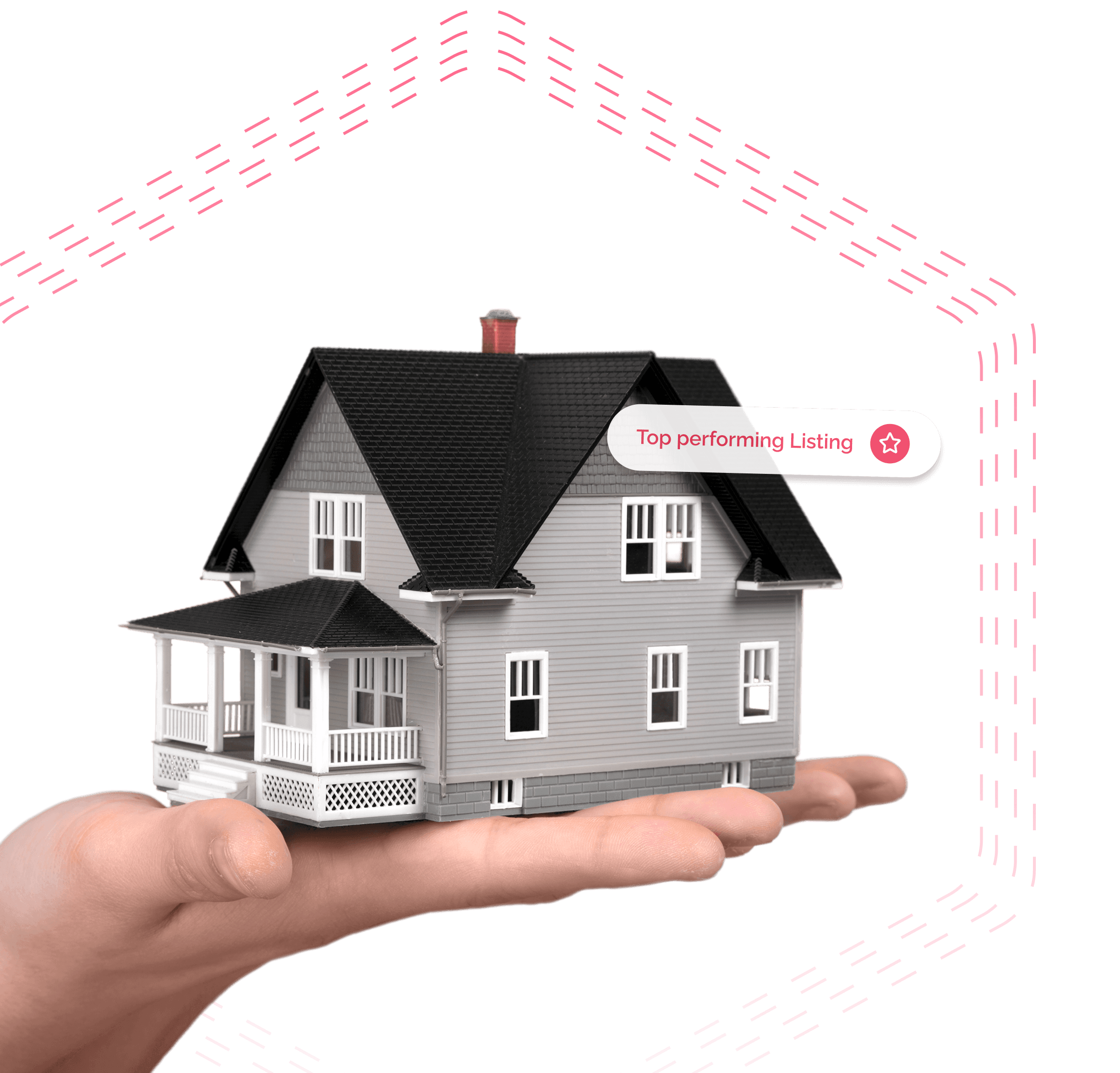 Hand holding a house model